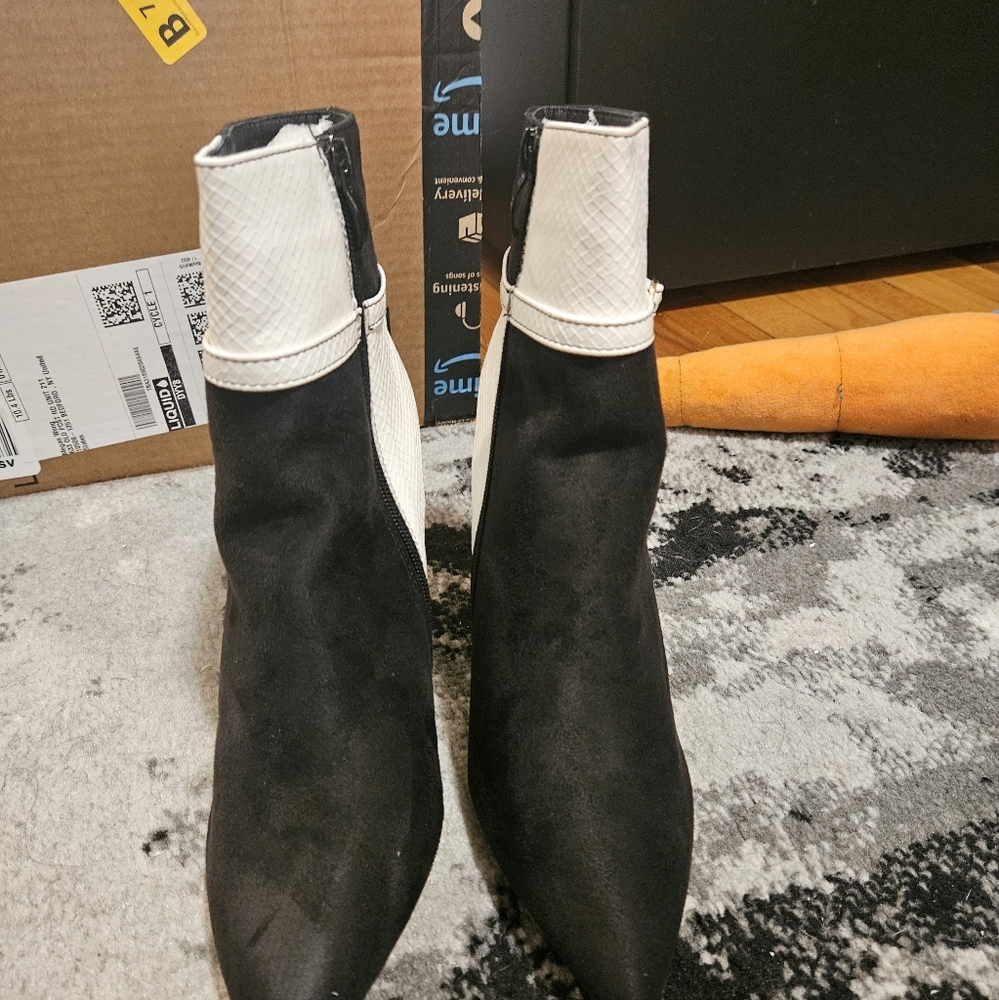Black and White Women's Ankle Boots